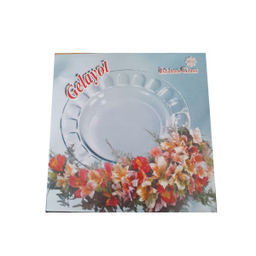 بشقاب غذاخوری شیشه و بلور اصفهان (Esfahan Glass) مدل گلایل کد 521 بسته 6 عددی