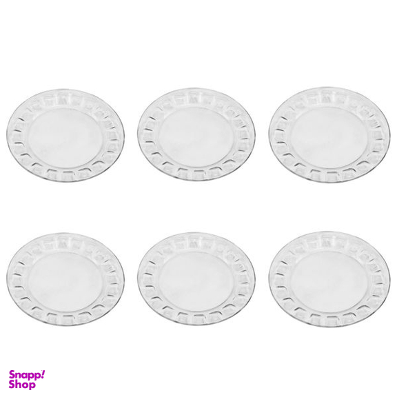 بشقاب غذاخوری شیشه و بلور اصفهان (Esfahan Glass) مدل گلایل کد 521 بسته 6 عددی