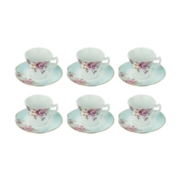 ست فنجان و نعلبکی 12 پارچه شرکت صنایع چینی تقدیس (Taghdis Porcelain Co) مدل کاملیا