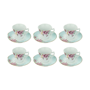 ست فنجان و نعلبکی 12 پارچه شرکت صنایع چینی تقدیس (Taghdis Porcelain Co) مدل کاملیا