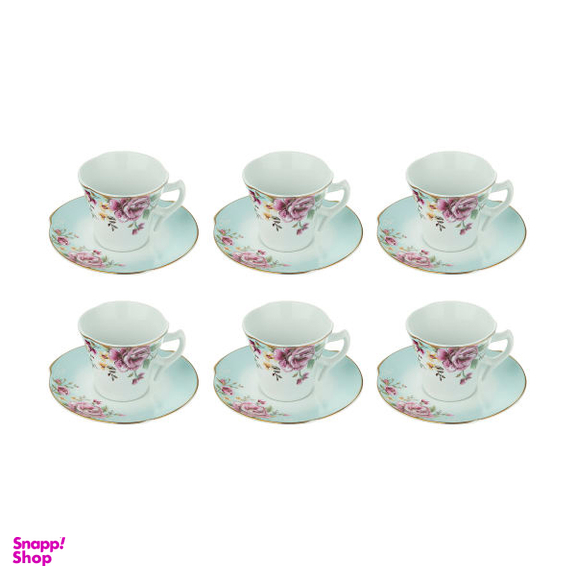 ست فنجان و نعلبکی 12 پارچه شرکت صنایع چینی تقدیس (Taghdis Porcelain Co) مدل کاملیا