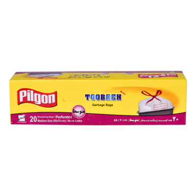 کیسه زباله پیلگون (Pilgon) مدل بند دار متوسط کد 455 بسته 20 عددی