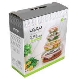 ظرف نگهدارنده لیمون (Limon) مدل Glass Container مجموعه 4 عددی