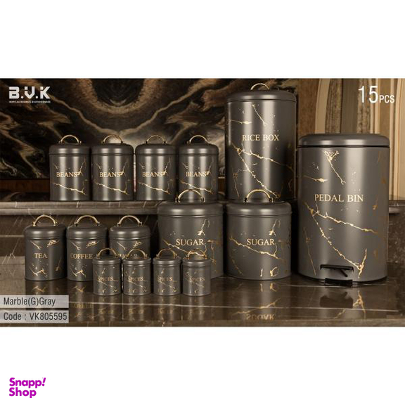سرویس آشپزخانه 15 پارچه بی.وی.کی (B.V.K) مدل Marble-G