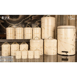 سرویس آشپزخانه 15 پارچه بی.وی.کی (B.V.K) مدل Marble-G