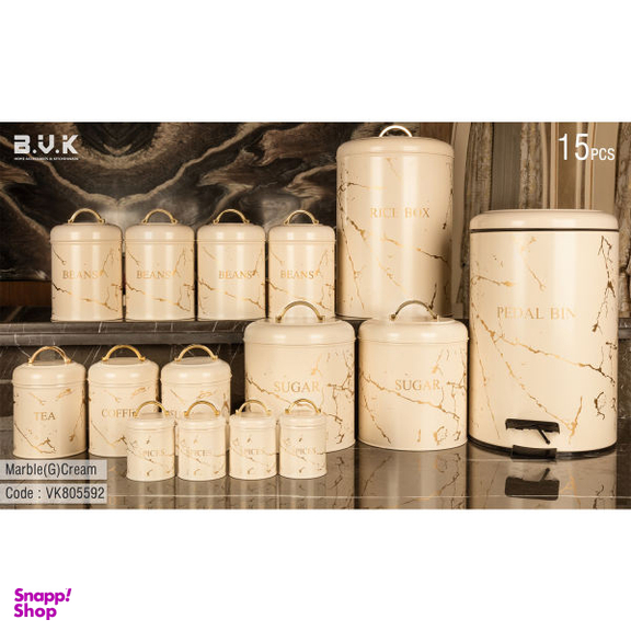 سرویس آشپزخانه 15 پارچه بی.وی.کی (B.V.K) مدل Marble