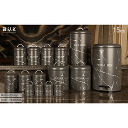 سرویس آشپزخانه 15 پارچه بی.وی.کی (B.V.K) مدل Marble