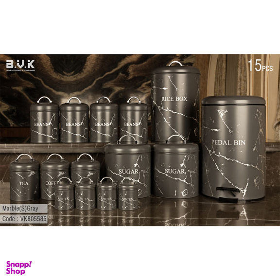 سرویس آشپزخانه 15 پارچه بی.وی.کی (B.V.K) مدل Marble