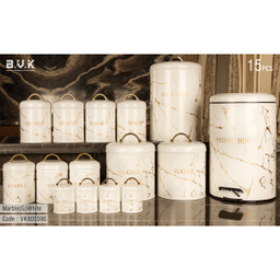 سرویس آشپزخانه 15 پارچه بی.وی.کی (B.V.K) مدل Marble