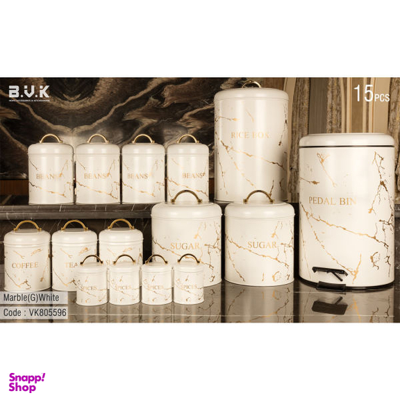سرویس آشپزخانه 15 پارچه بی.وی.کی (B.V.K) مدل Marble