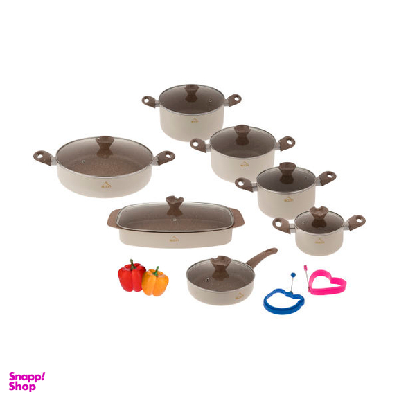 سرویس پخت و پز 16 پارچه وون (Woon) طرح ترک مدل 01