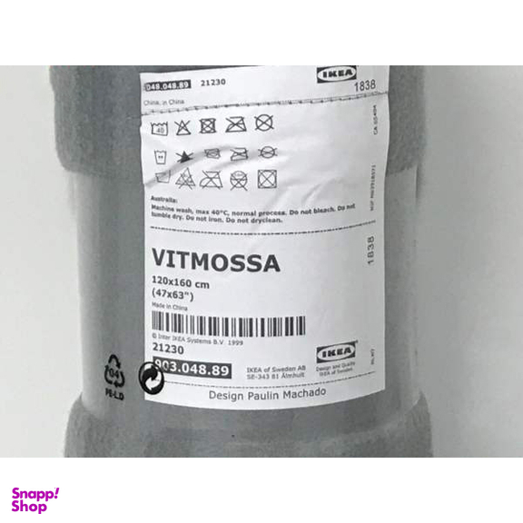 پتو مسافرتی ایکیا مدل Vitmossa سایز 120×160 سانتی متر