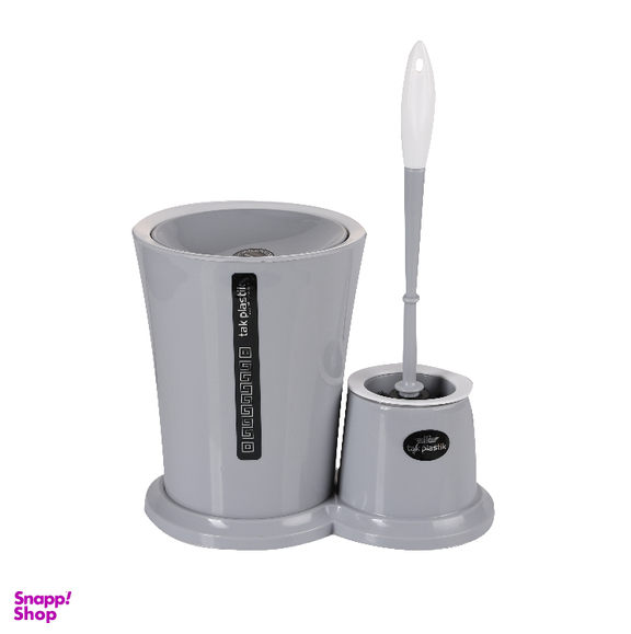 ست توالت شور و سطل زباله تک پلاستیک خاورمیانه مدل T022