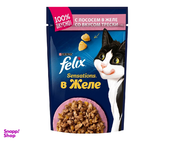 پوچ گربه فلیکس (Felix) مدل ماهی در ژله وزن 85 گرم