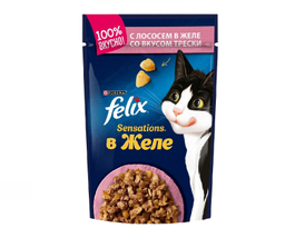 پوچ گربه فلیکس (Felix) مدل ماهی در ژله وزن 85 گرم