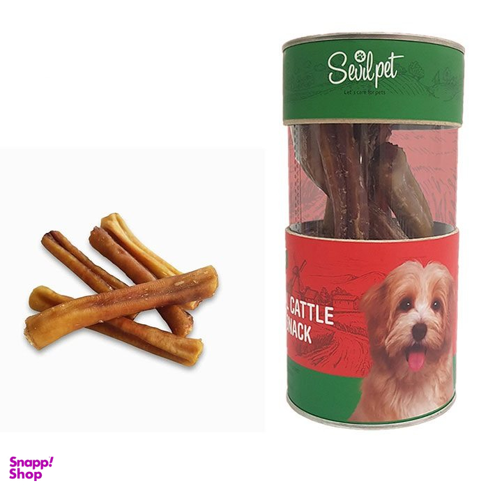 تشویقی سگ سویل پت (Sevil Pet) مدل Natural Cattle Pizzle Snack وزن 150 گرم
