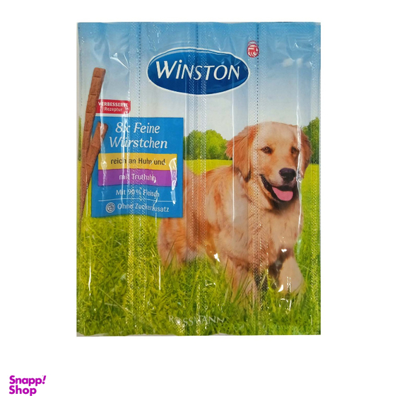 تشویقی مدادی سگ وینستون (Winston) طعم مرغ و بوقلمون بسته 4 عددی