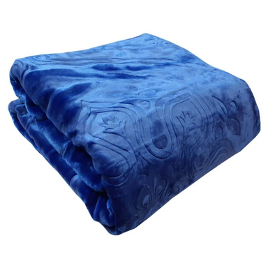 پتو نرمینه بافت مدل سوپر برجسته سایز 220×160 سانتی متر رنگ آبی