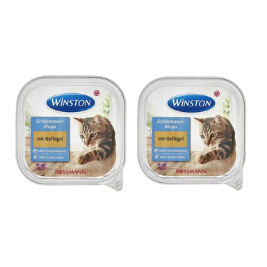 خوراک کاسه ای (ووم) گربه وینستون (Winston) مدل Geflugel وزن 100 گرم بسته 2 عددی