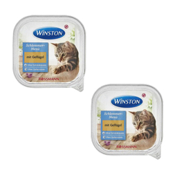 خوراک کاسه ای (ووم) گربه وینستون (Winston) مدل Geflugel وزن 100 گرم بسته 2 عددی