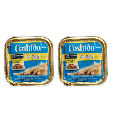 کنسرو غذای گربه کوشیدا (Coshida) مدل Geflugel-Leber وزن 100 گرم بسته 2 عددی