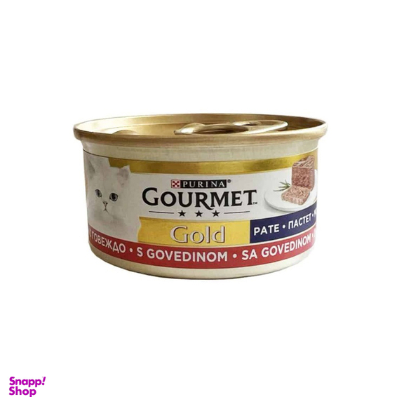 کنسرو غذای گربه گورمت مدل پته گوشت Beef Pate وزن 85 گرم