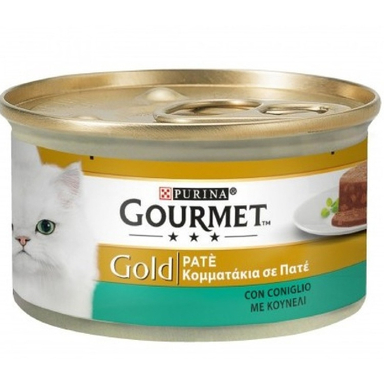 کنسرو غذای گربه گورمت (Gourmet) مدل پته خرگوش Rabbit Pate وزن 85 گرم
