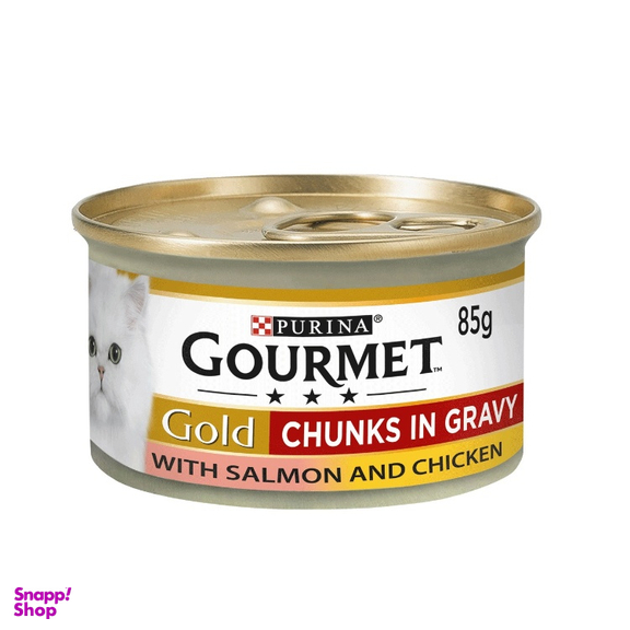 کنسرو غذای گربه گورمت (Gourmet) مدل Salmon & Chicken وزن 85 گرم
