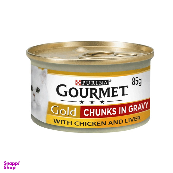کنسرو غذای گربه گورمت (Gourmet) مدل Chicken & Liver وزن 85 گرم