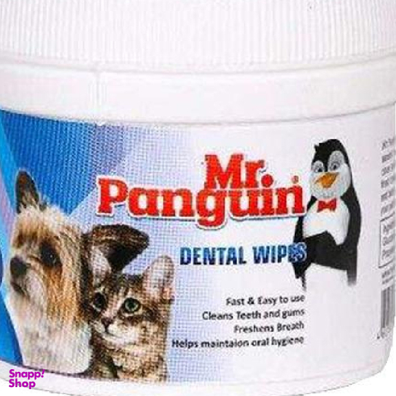دستمال تمیز کننده دندان حیوانات خانگی مستر پنگوین (Mr Panguin) مدل Dental Wipe بسته 70 عددی