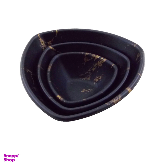 ظرف سرو فرش کیپس (Fresh Keeps) طرح ماربل مدل مثلث مجموعه 3 عددی