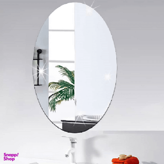 آینه چسبی دکوراتیو مدل بیضی