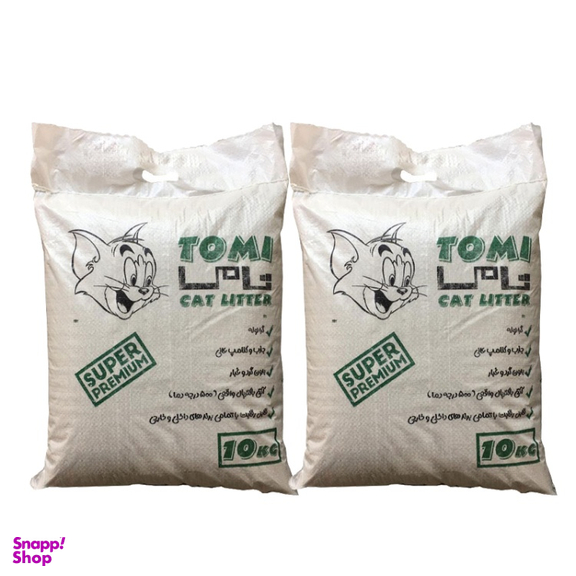 خاک گربه تامی (Tomi) مدل گرانولی وزن 10 کیلوگرم بسته 2 عددی