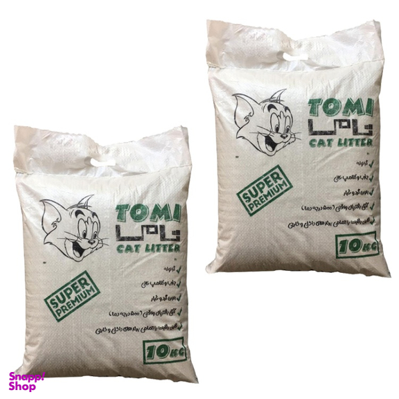 خاک گربه تامی (Tomi) مدل گرانولی وزن 10 کیلوگرم بسته 2 عددی