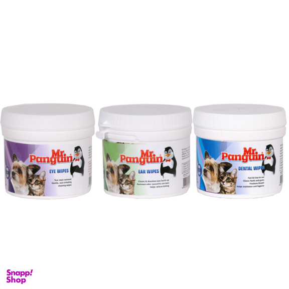 دستمال مرطوب حیوانات خانگی مستر پنگوئن مدل Mix بسته 3 عددی
