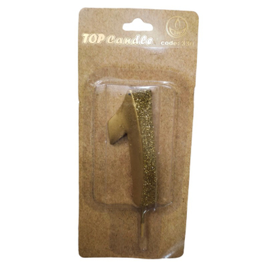 شمع تولد تاپ کندل (Top Candle) مدل اکلیلی طرح عدد 1
