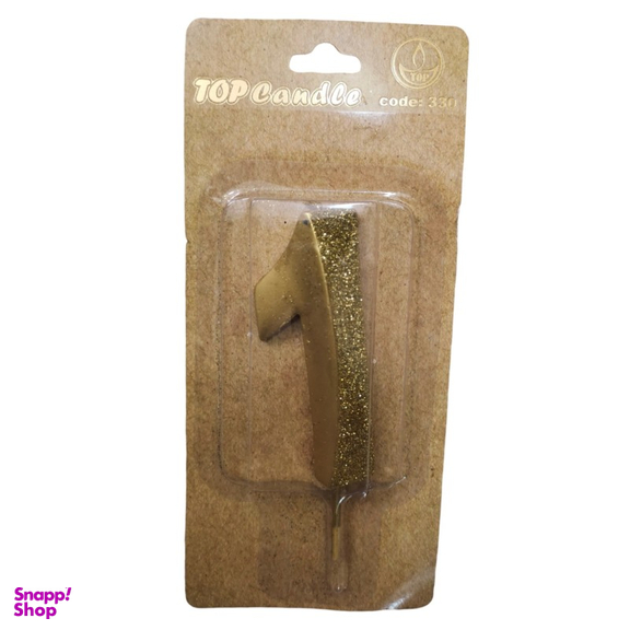 شمع تولد تاپ کندل (Top Candle) مدل اکلیلی طرح عدد 1
