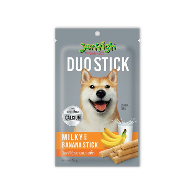 تشویقی سگ جرهای مدل Milky With Banana Stick وزن 50 گرم