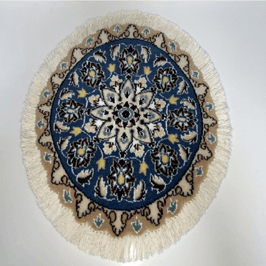 قالیچه دستباف نایین (Naein) مدل فیروزه زمینه سرمه‌ای