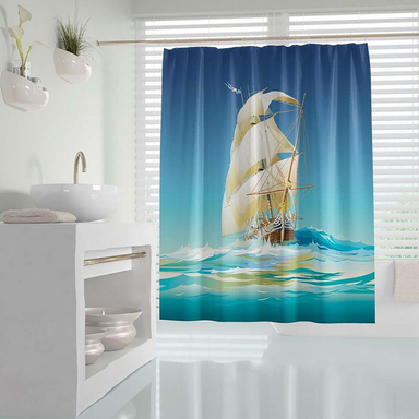 پرده حمام دلفین (Dolphin) مدل Ship سایز 180×200 سانتی متر