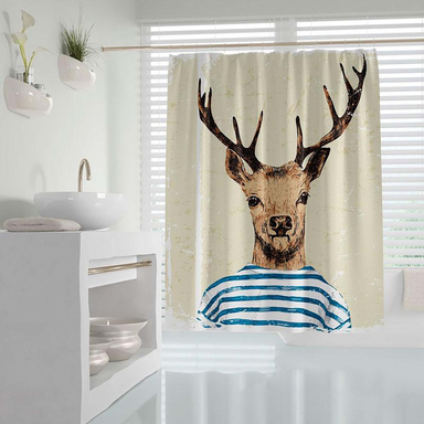 پرده حمام دلفین (Dolphin) مدل Mr. Deer سایز 180×200 سانتی متر