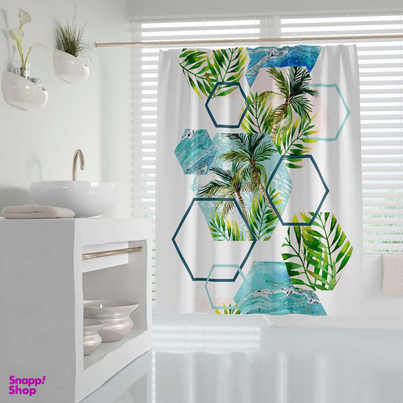 پرده حمام دلفین (Dolphin) مدل Island سایز 180×200 سانتی متر