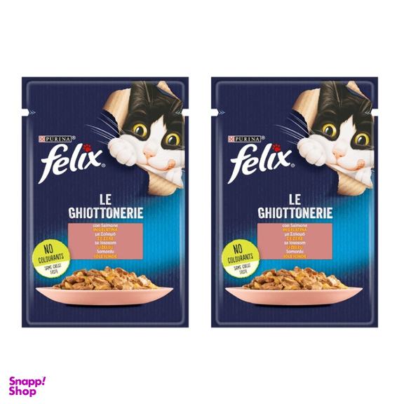 پوچ گربه فلیکس (Felix) مدل Salmin وزن 85 گرم بسته 2 عددی