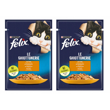 پوچ گربه فلیکس (Felix) مدل Chicken وزن 85 گرم بسته 2 عددی