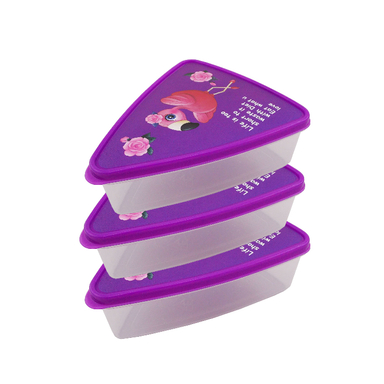 ظرف نگهدارنده فرش کیپس (Fresh Keeps) مدل مثلث طرح لک لک بسته 3 عددی