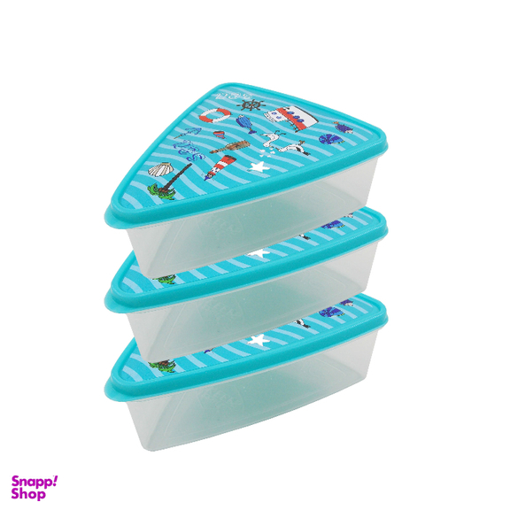 ظرف نگهدارنده فرش کیپس (Fresh Keeps) مدل مثلث طرح دریا مجموعه 3 عددی