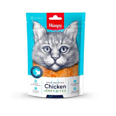 تشویقی گربه ونپی (Wanpy) طعم مرغ مدل Chicken Jerky Bites وزن 25 گرم