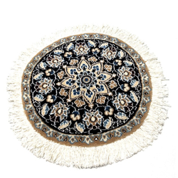 قالیچه دستباف نایین (Naein) مدل آسمان زمینه مشکی