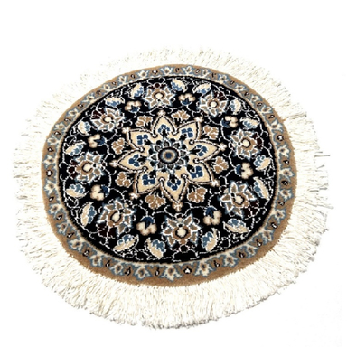 قالیچه دستباف نایین (Naein) مدل آسمان زمینه مشکی