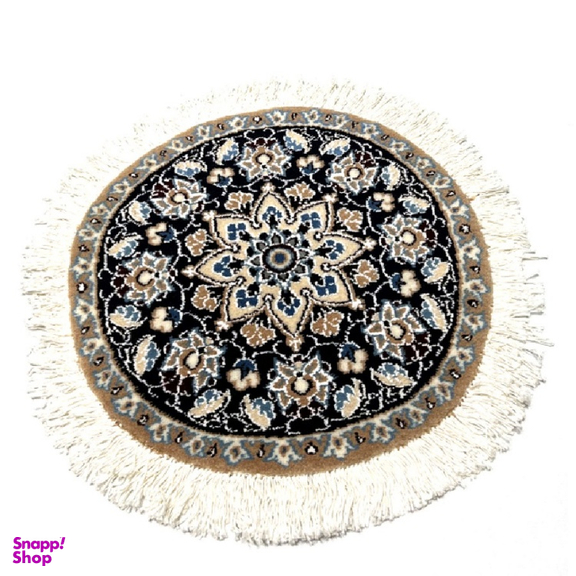 قالیچه دستباف نایین (Naein) مدل آسمان زمینه مشکی